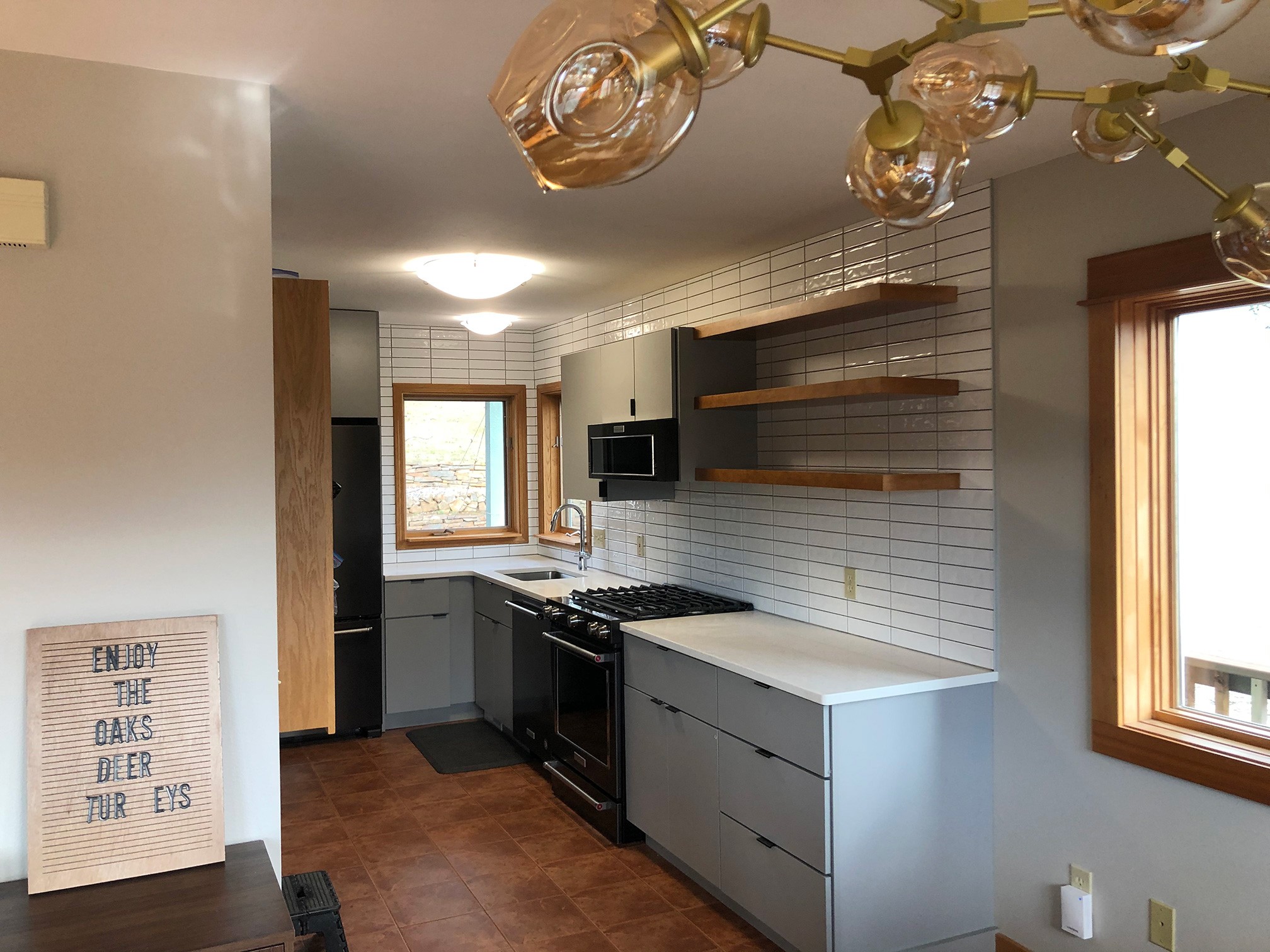 brick road with flowers on the side